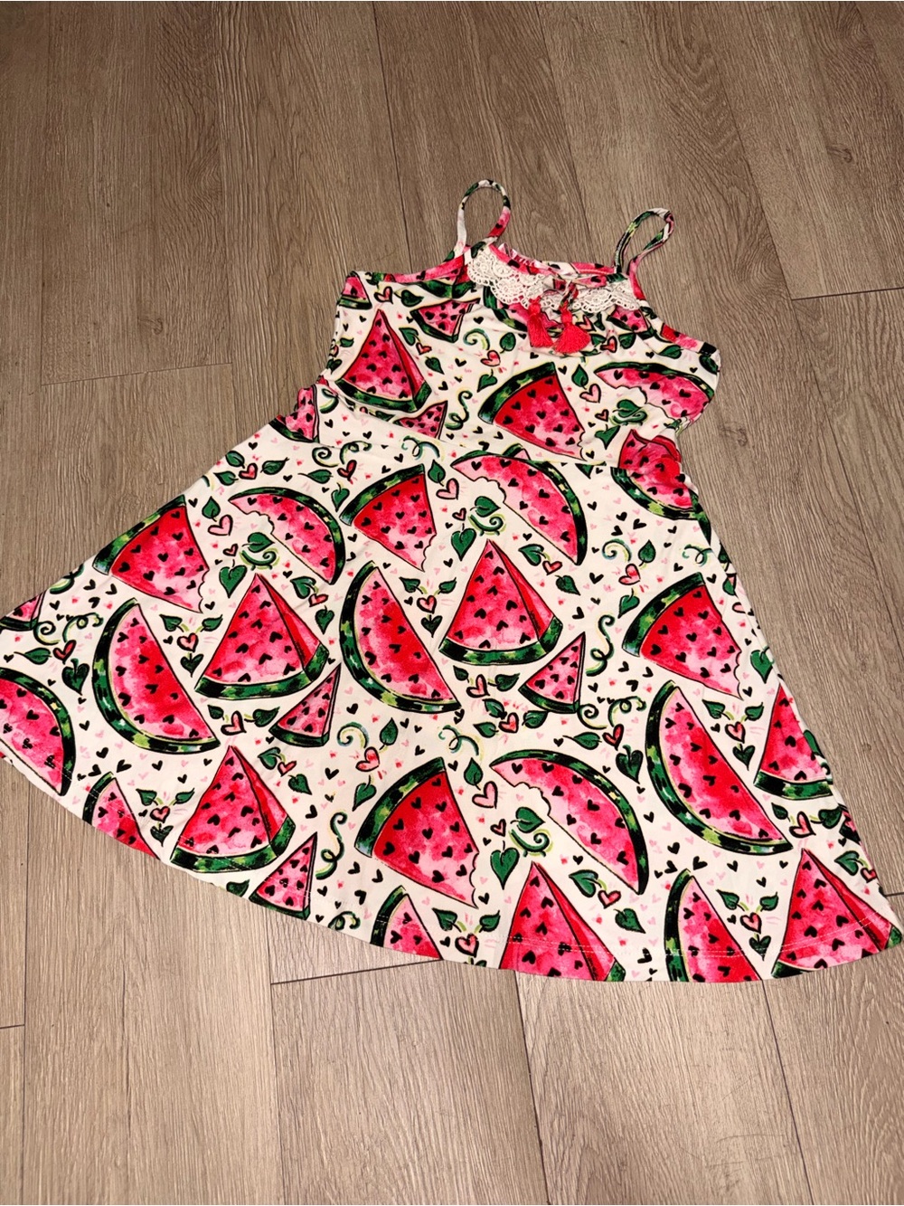 Girlsw Pink Watermelon Print Summer Dress